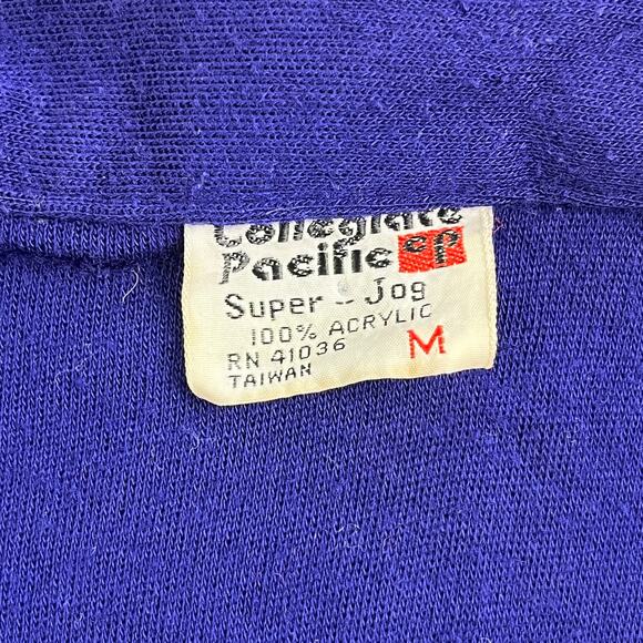 Vintage Collegiate Pacific Track Jacket Womens Medium Navy Blue Full Zip Jogger - Picture 4 of 9